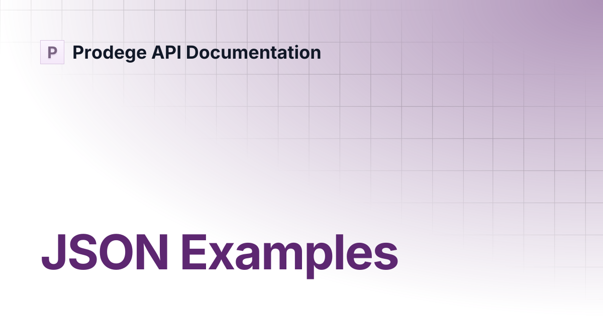 JSON Examples | Prodege API Documentation