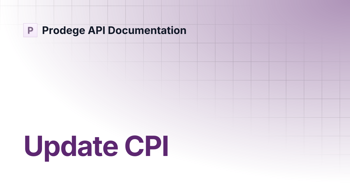 Update CPI | Prodege API Documentation